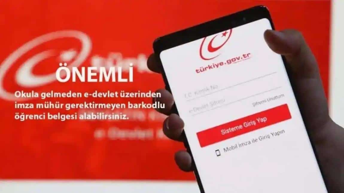 E - Devlet Üzerinden Öğrenci Belgesi Oluşturma